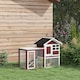 image 7 of PawHut Rabbit Hutch, Bunny Cage Outdoor Wooden House w/Tray & Ramp, Brown