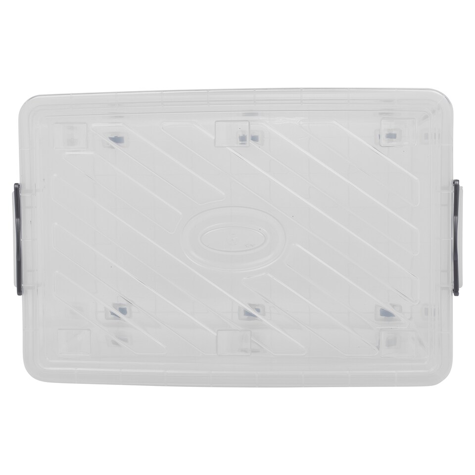 image 1 of URBNLIVING Clear Plastic Storage Box With Lid | Clear | 70 Litre - 2 Boxes