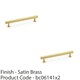 image 2 of 2 PACK - Straight Square Bar Pull Handle - Satin Brass 160mm Centres SOLID BRASS Drawer
