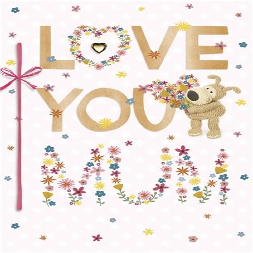 image 1 of Love You Mum Floral Boofle Design Mother's Day Card