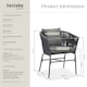 image 6 of Accent Chair Valeiras - woven rope design, thick cushions, 60 x 61 x 77cm | Grey | dark grey/dark grey | One Size | 6