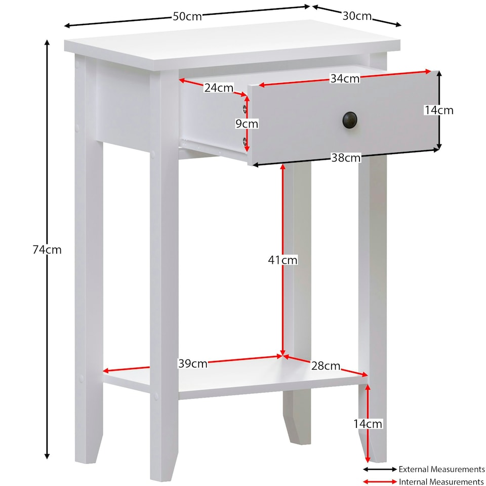image 1 of Vida Designs Windsor 1 Drawer Console Table With Shelf, White