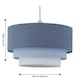image 7 of First Choice Lighting Set of 2 Gabi Blue Ombre Linen 3 Tier Ceiling Light Shades Blue
