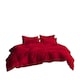 image 1 of Plain Dyed Easy Care Polycotton Duvet Cover And Pillowcase/s Set Bed Linen Red | Red | Super King