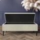 image 2 of 90cm Paris Plain Ottoman Storage Bench -Naples Shoes Bench with Black Turned Wooden Legs - Cream Upholstery Storage Footstool