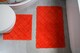 image 2 of Kyra 2 Piece Bathroom Cotton Mat and Pedestal Set | Red