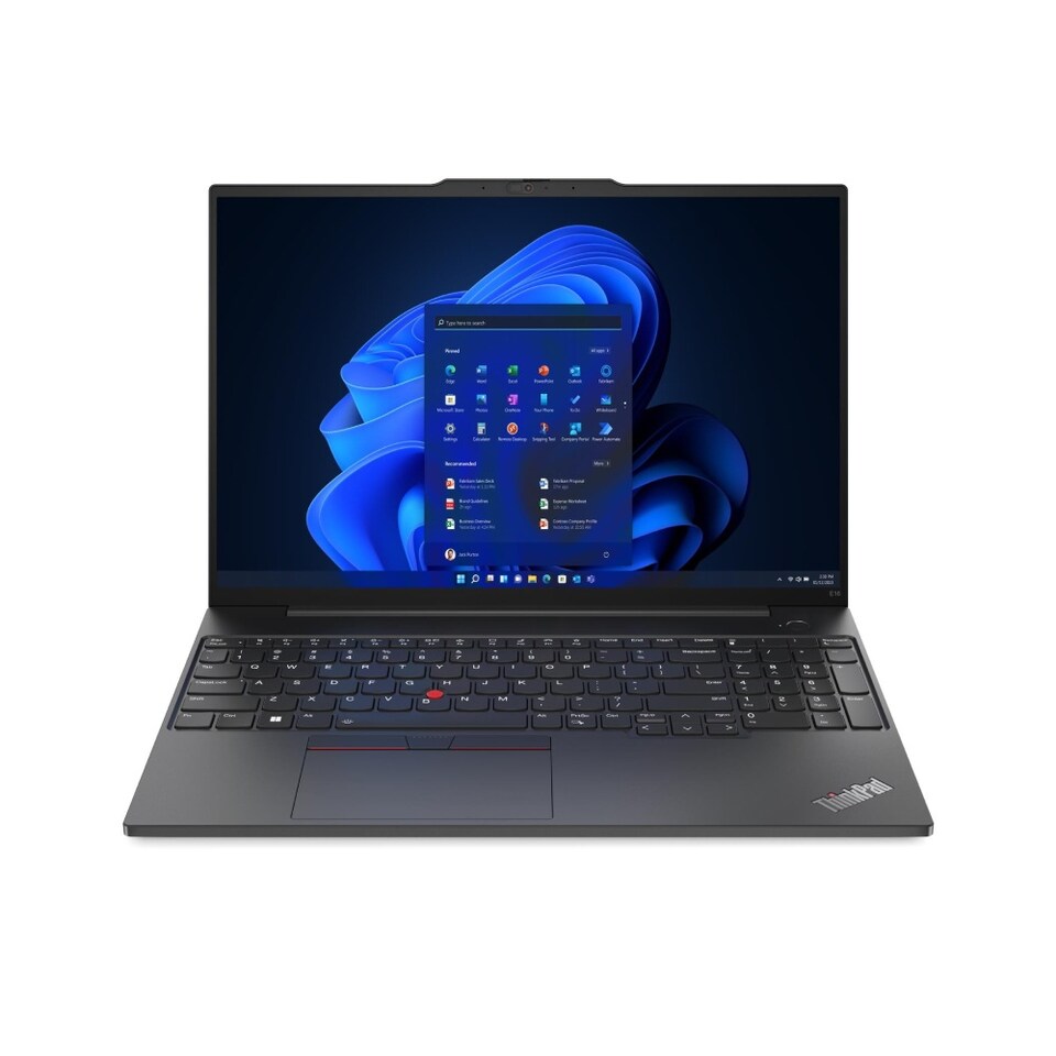 image 1 of Lenovo ThinkPad E16 Gen 1 Intel Core i3-1315U 8GB RAM 256GB SSD 16 Inch WUXGA IPS Windows 11 Pro Laptop - Graphite Black