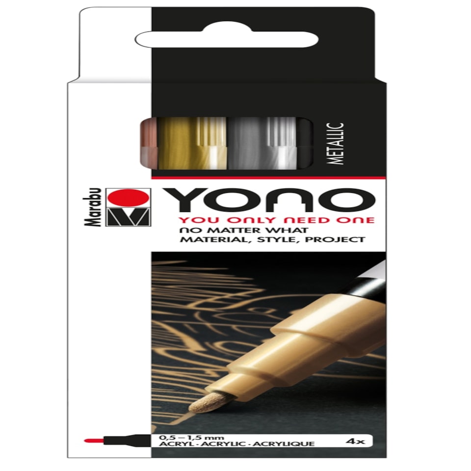 image 1 of Marabu Yono Marker Pen, Metals, Pack Of 4