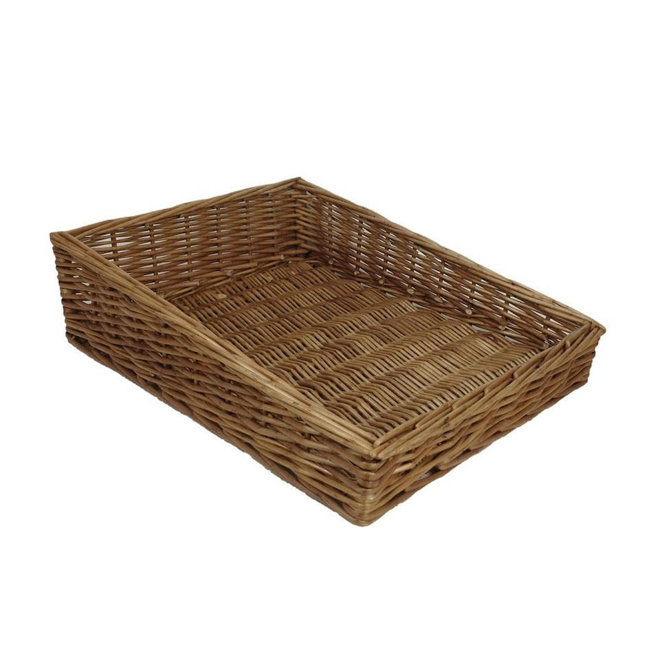 Medium Flat Display Wicker Tray Brown | Brown