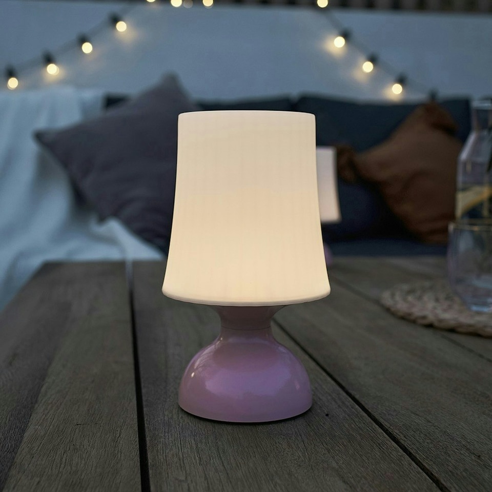 image 1 of ValueLights Colmar Pink Outdoor Table Lamp