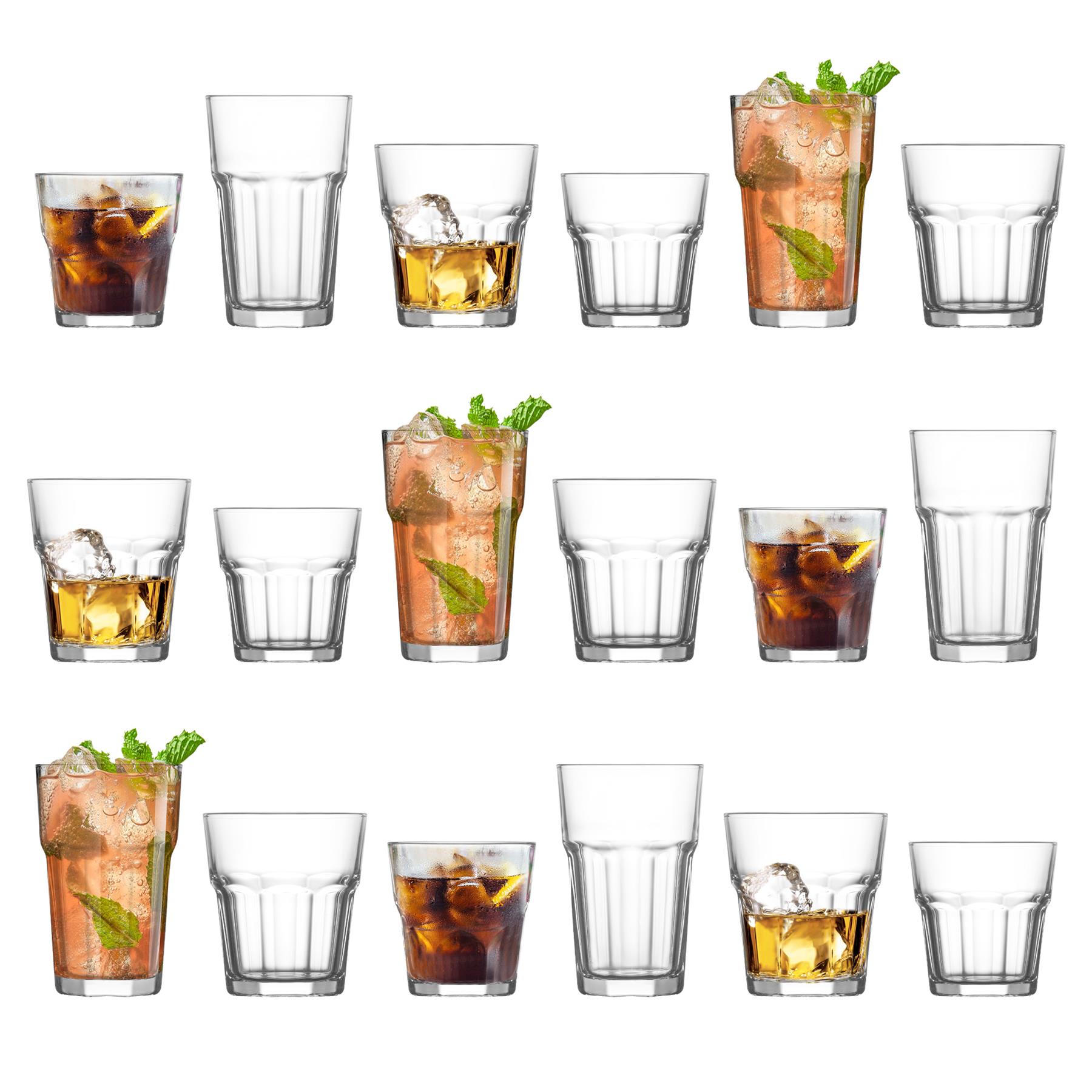 LAV 18pc Aras Stacking Glassware Set - Clear Clear Clear
