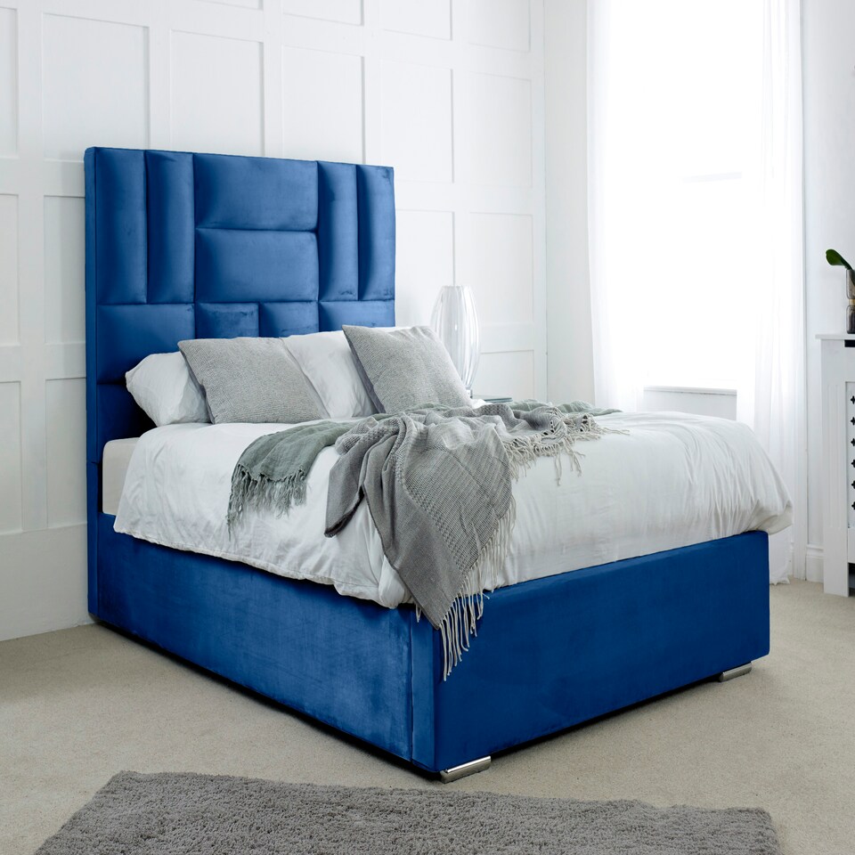 Ofsted Plush King Bed Frame - Blue