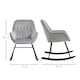 image 7 of HOMCOM Modern Rocking Armchair with Metal Frame, Sponge Padded, Grey