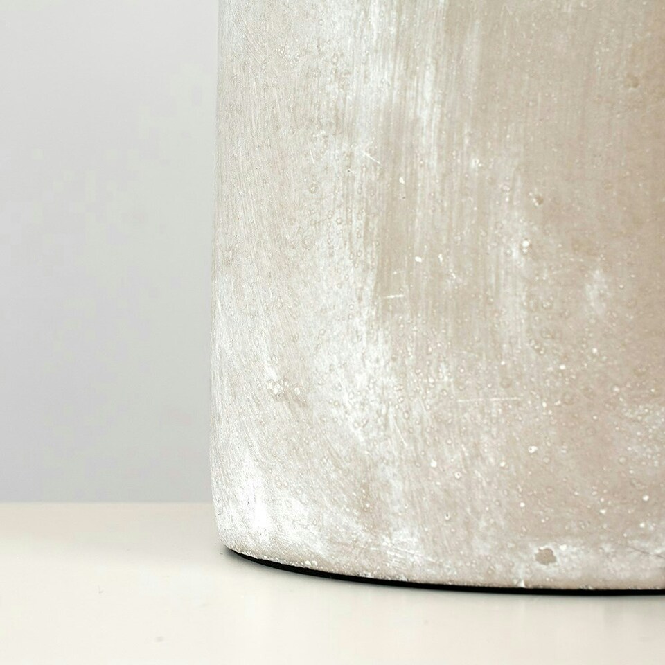 image 1 of ValueLights Taite Cement Effect Grey Table Lamp and B22 Globe LED 4W Warm White 2700K Bulb