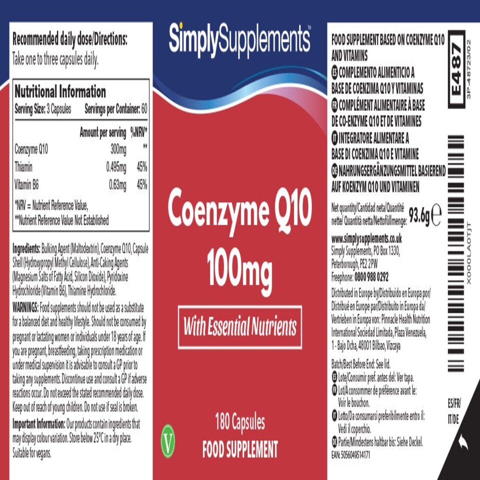 image 1 of Co-Enzyme Q10 100mg - 180 Capsules