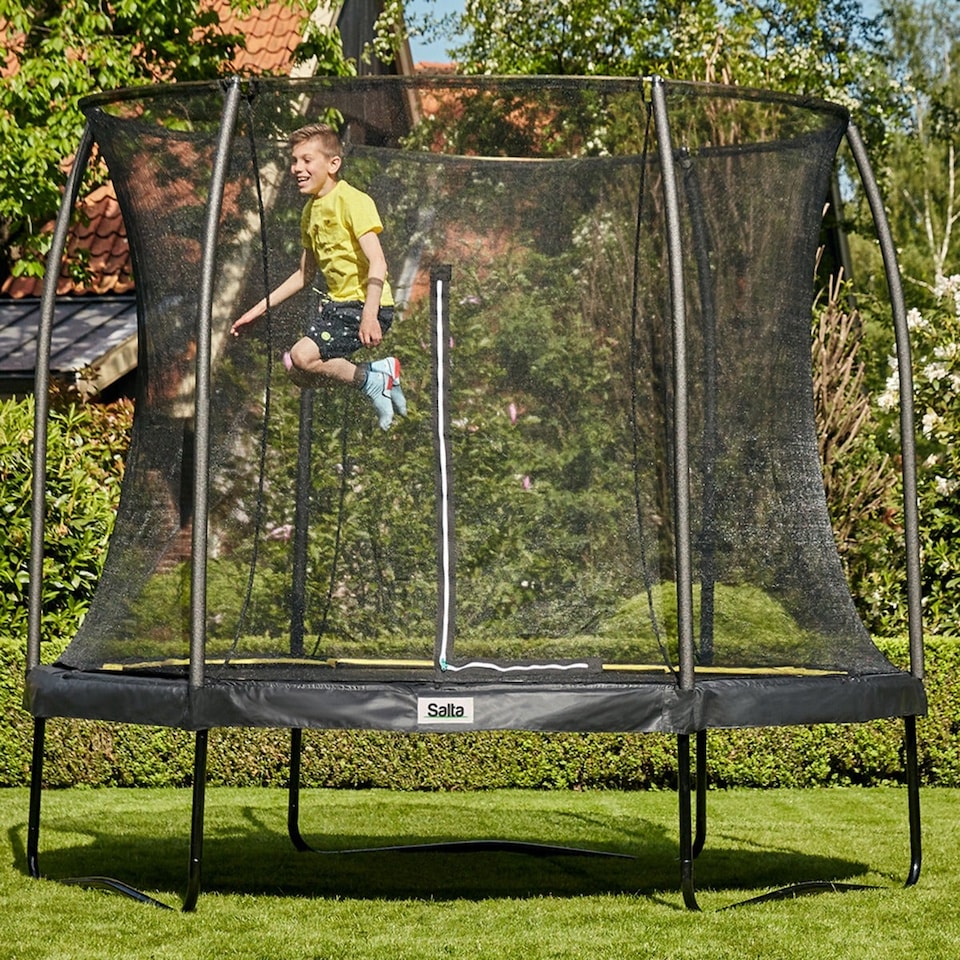 image 1 of 12ft Salta Black Round Comfort Edition Trampoline with Enclosure