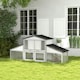 image 2 of PawHut Rabbit Hutch, Bunny Cage with Tray & Ramp, Wooden Outdoor House, Grey