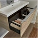 image 3 of 800mm Bathroom Sonoma Oak Wall Mounted Vanity Unit and Basin (Central) - Brassware not included Brown