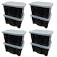 image 1 of 2 x 24 Litre Large Black Plastic Storage Containers With Lids For Home & Office Black