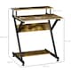 image 7 of HOMCOM Home Office Computer Desk w/ Storage, Gaming Writing Table, 70cm,Brown