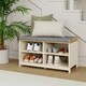 image 2 of VonHaus Hallway Shoe Storage Bench with Seat Cream