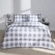 image 1 of OHS Reversible Coverless 10.5 Tog Soft Plush All Year Round Duvet Cover and Pillowcase Bedding Set Grey | Grey Gingham | Single