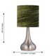image 6 of Set of 2 Romana - Brushed Chrome Touch Operated Table Lamps Bedside Lights Dark Green Crushed Velvet Shade Silver | Green