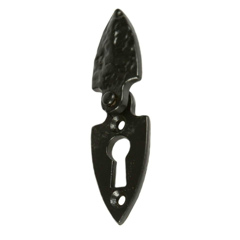 image 1 of Hammer & Tongs Arrowhead Escutcheon Plate with Cover - W30mm x H55mm - Black