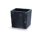 image 1 of 240mm Low Square Concrete Effect Plant Pot - 23.5x24x24 cm | Black | Black & Set of 1 | 1