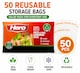 image 6 of Hero Reusable Press Seal Freezer Bags - Pack of 50 BPA Free Food Storage Bags for Sandwiches, Fruit, Meat, Vegetables & Freezer Storage