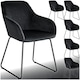 image 1 of Dining Chair Jeane - velvet look, cantilever frame - Set of 6 Black | Velvet Look Black/Black