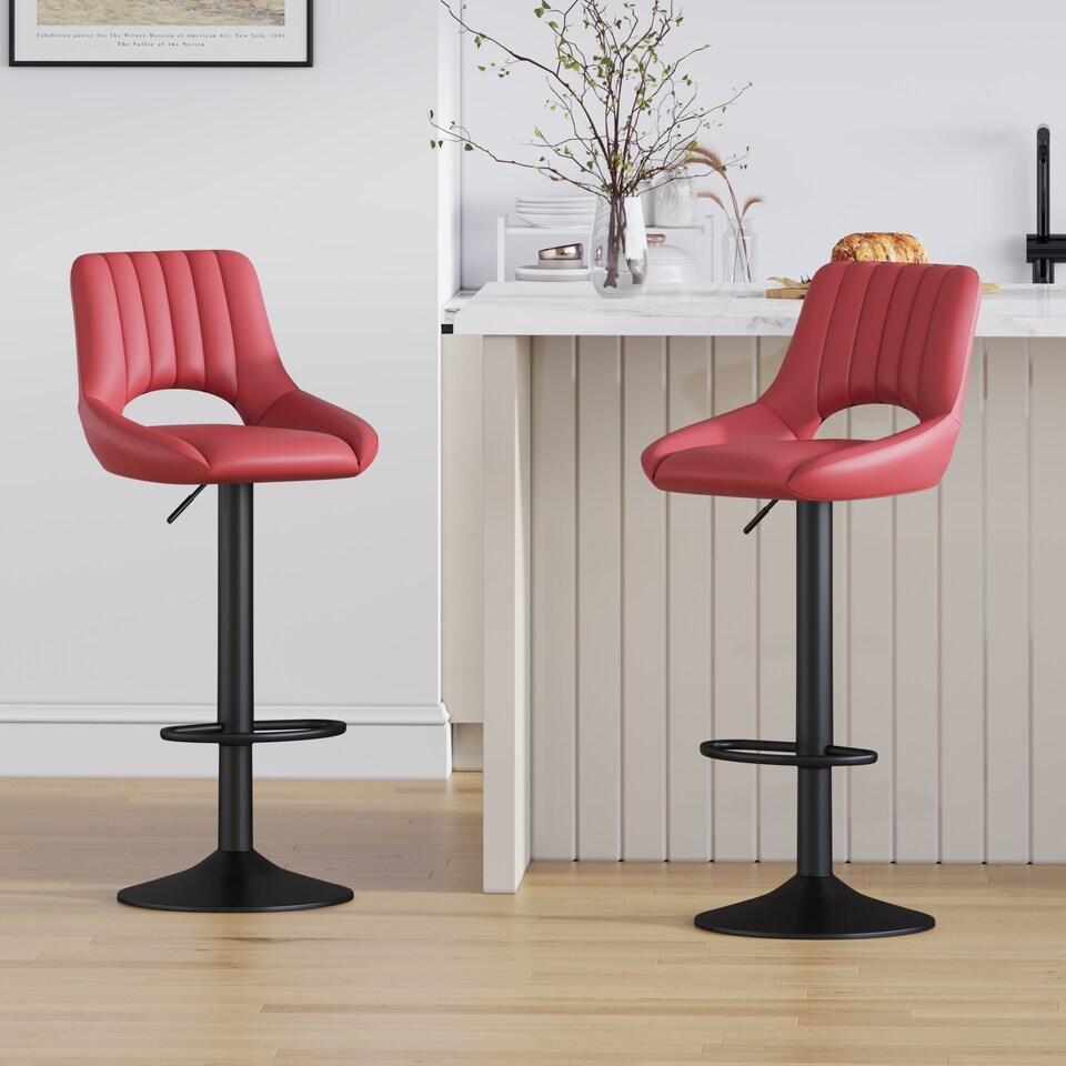 image 1 of MCC Direct Set of 2 Height Adjustable Bar Stool Kitchen Breakfast Chairs Stacey