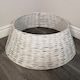 image 3 of 40/58cm Samuel Alexander KD Willow Christmas Tree Skirt Wicker Rattan- Medium White Wash