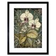 image 1 of William Morris Style White Purple Orchid 9x7" Black Framed Wall Art Print
