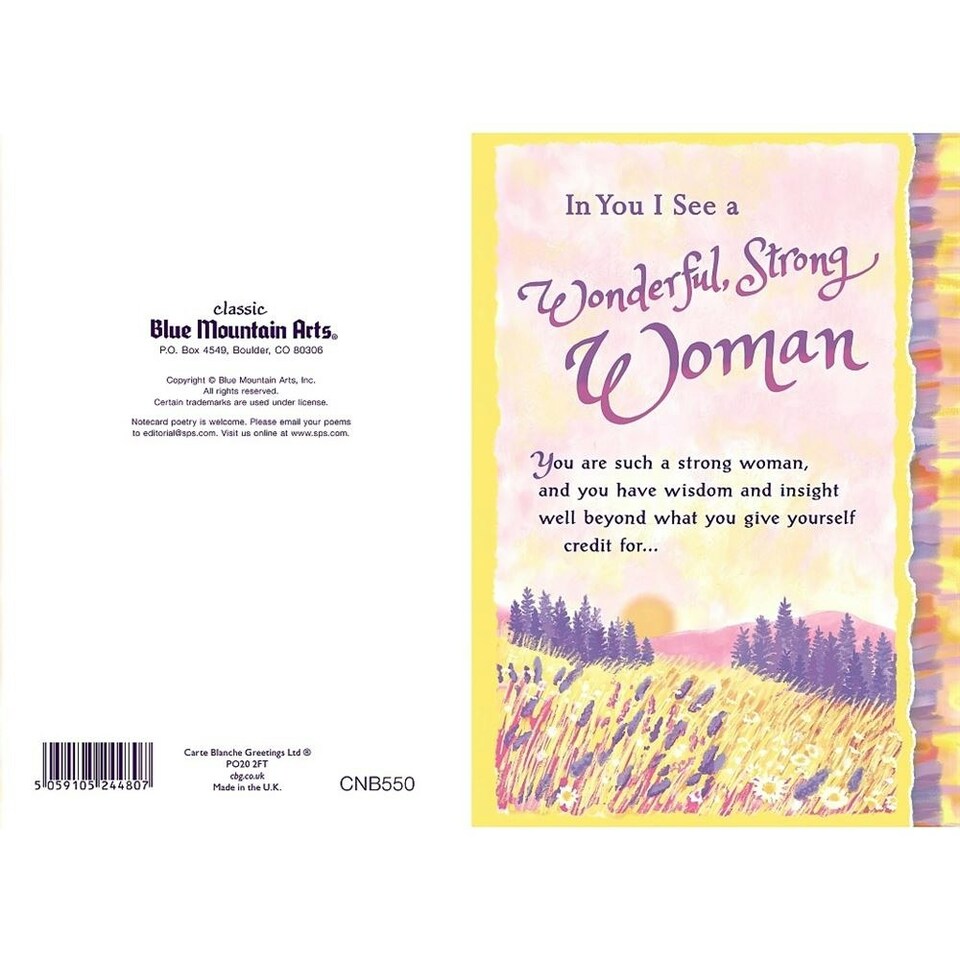 image 1 of A Wonderful Strong Woman Sentimental Verses Keepsake Greeting Card