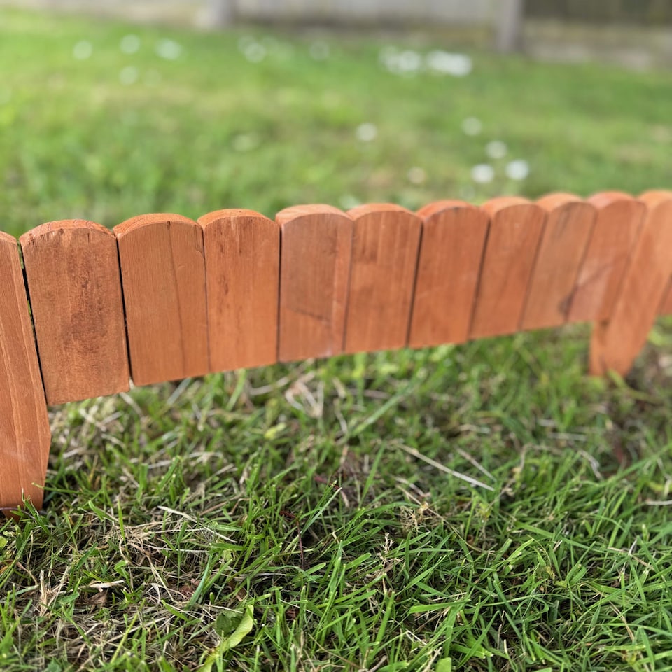 image 1 of Wooden Log Roll Style Garden Lawn Edging (70cm x 10cm) - 3 Panels