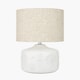 image 2 of Dandelion Flowers White Small Floral Ceramic Table Lamp | White | White | 1