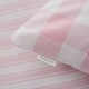 image 3 of Check and Stripe Cotton Reversible Duvet Cover Set | Pink
