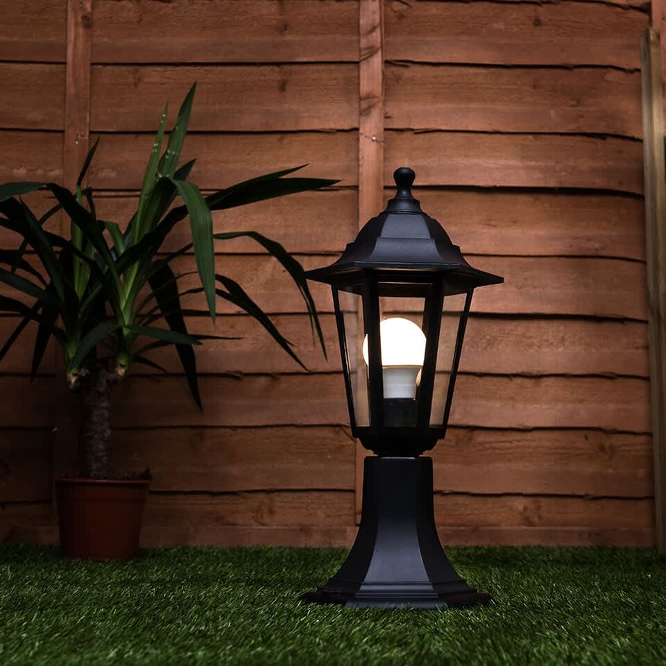 image 1 of ValueLights Black Outdoor Post Topper Light with 6W Warm White Bulb | Black