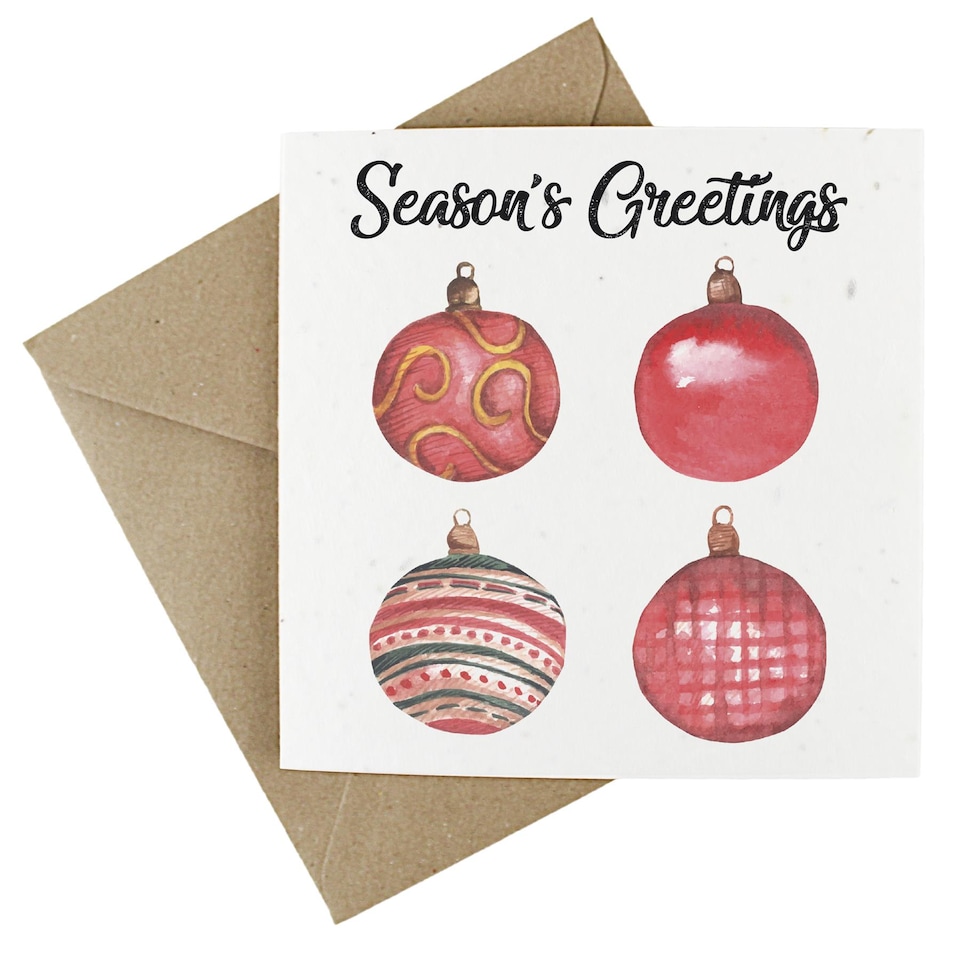 image 1 of Festive Baubles - Plantable Wildflower Seed Christmas Cards - 10 Pack