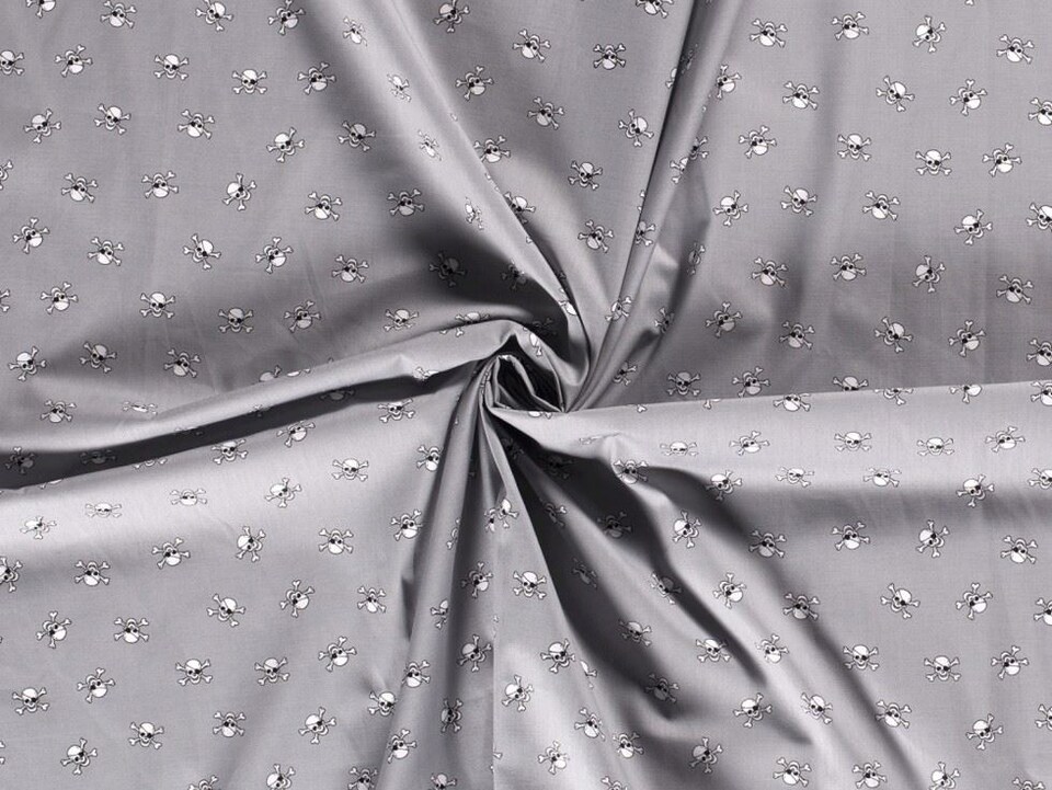 Grey 100% Cotton Poplin Fabric for Dressmaking, Quilting, 140cm / 55" Wide - per metre