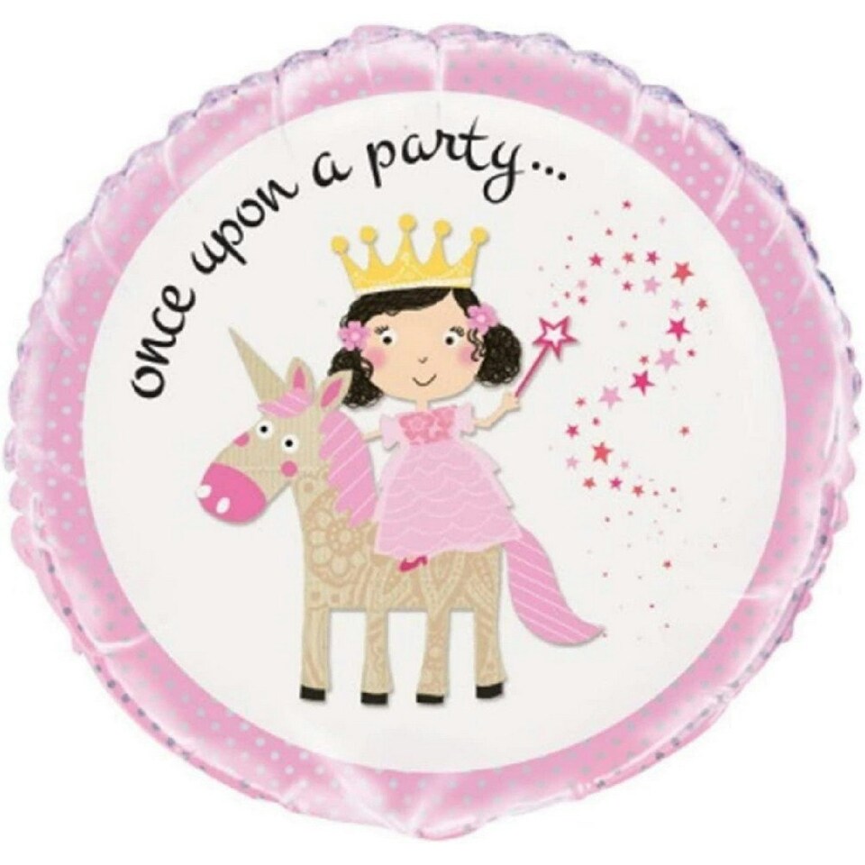 Unique Party Once Upon A Party Foil Princess Unicorn Balloons - White/Pink - One Size