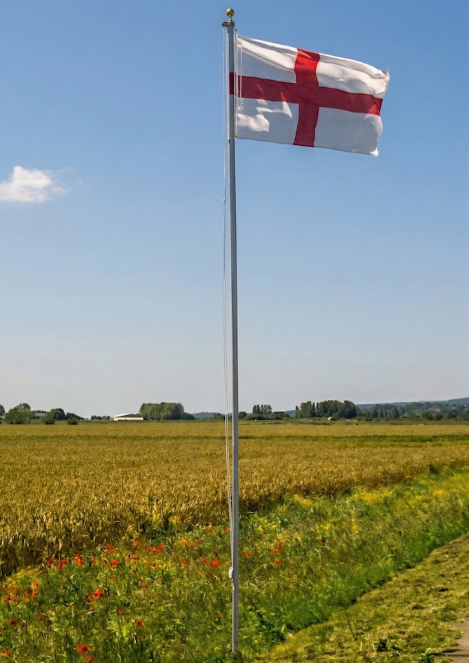image 1 of Aluminium Flagpole 20ft with England Flag
