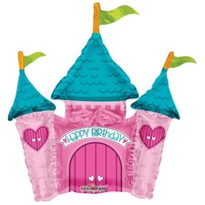 Apac Princess Castle Foil Balloon - Pink/Blue - One Size