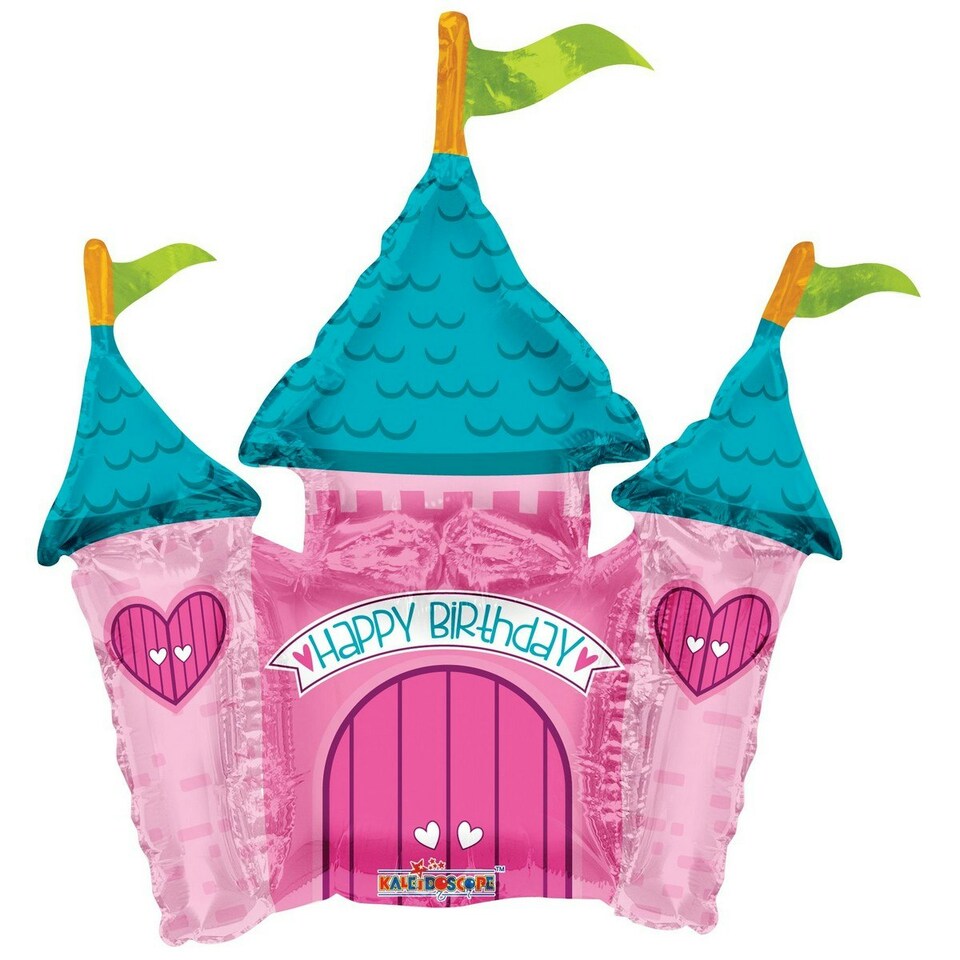 Apac Princess Castle Foil Balloon - Pink/Blue - One Size