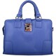 image 3 of London Leathergoods Womens Soft Premium Leather Hand Bag / Shoulder Bag with Detachable Strap | Blue | Periwinkle