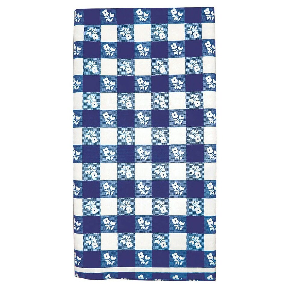 image 1 of Creative Party Plastic Checked Party Table Cover - Blue - One Size