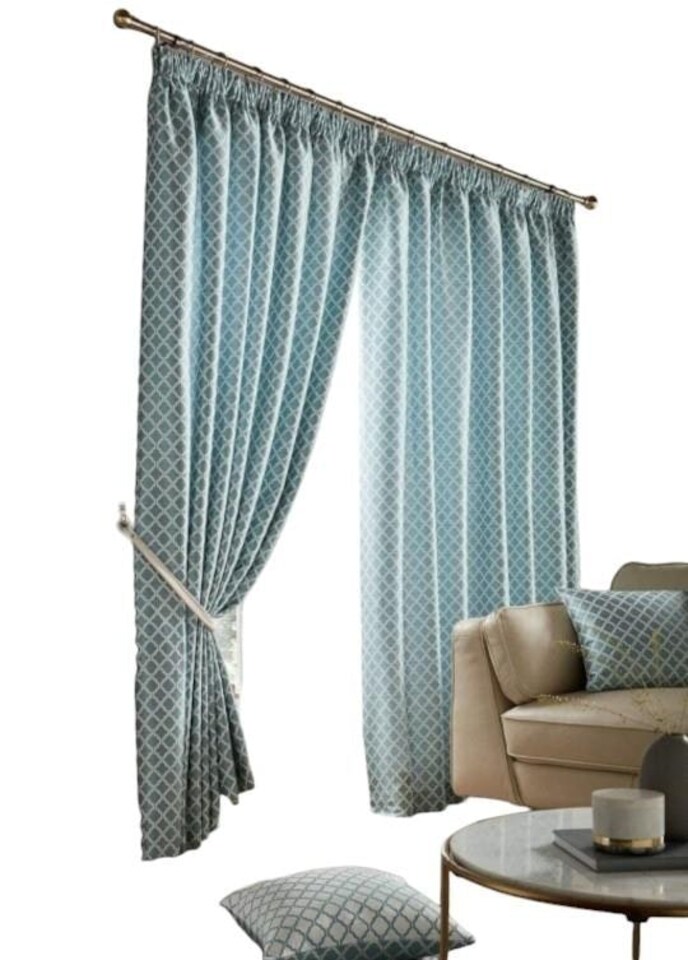 image 1 of Cotswold Pencil Pleat Curtain - Teal - 167 cm x 182 cm
