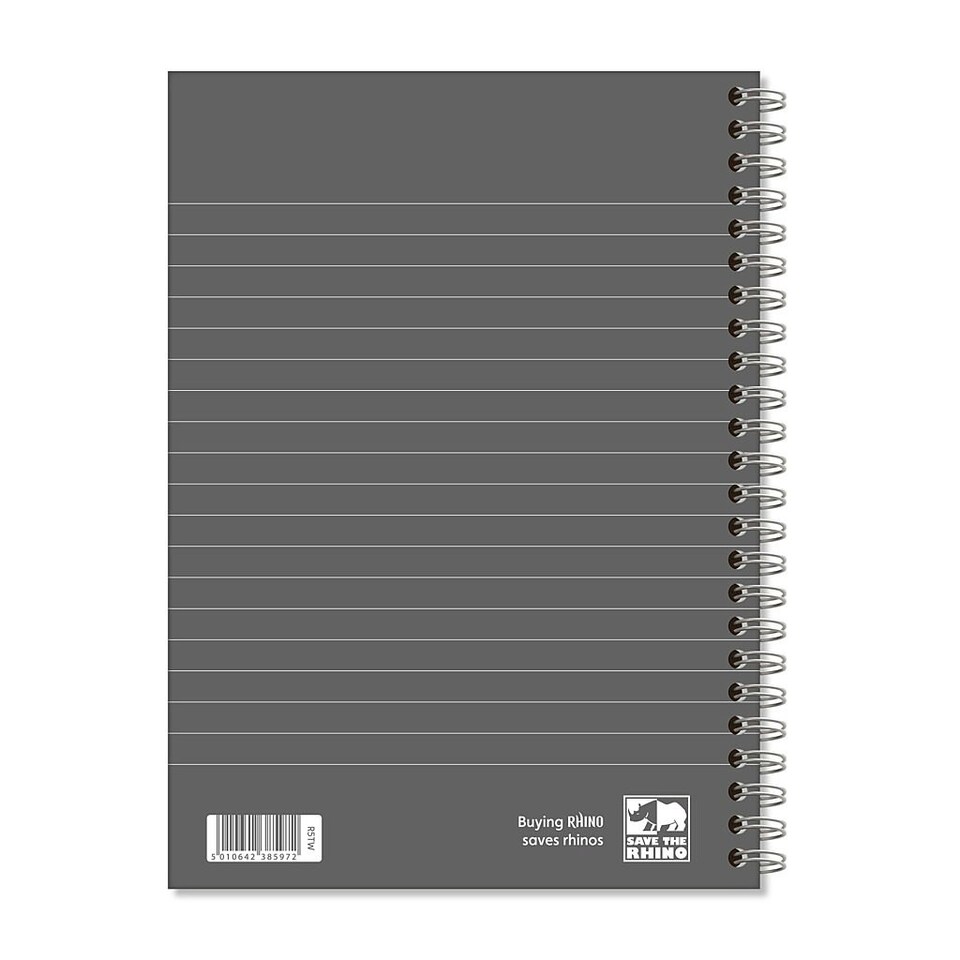 image 1 of Rhino A5 Wirebound 160 Pages 8mm Lined Hardback Notebook