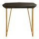 image 1 of Durable Large Black Marble Top Side Table, Modern Metal Side Table, Chic Constructed Modern Side Table Black
